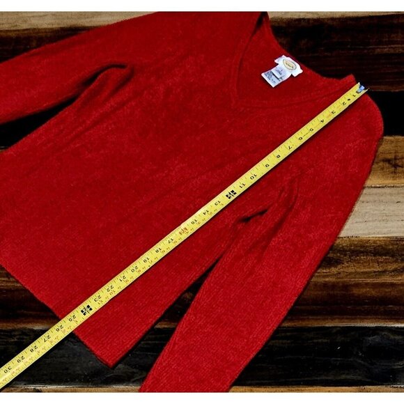 Talbots Red V-Neck Sweater - Picture 3 of 7
